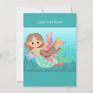 Invitación Sirena jugando en el océano