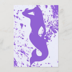Invitación sirena lavanda mirando hacia adelante