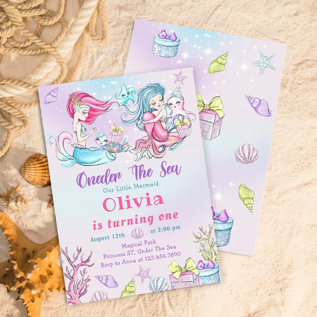 Invitación Sirena Mágica Primer Fiesta de cumpleaños ONE der  (Subido por el creador)