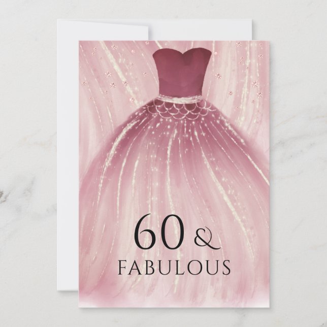 Invitación Sirena morada de Borgoña Vestida fiesta de cumplea (Anverso)