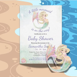 Invitación Sirena pequeña de Baby Shower