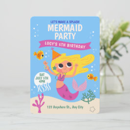 Invitación Sirena personalizado Bajo El Cumpleaños Del Mar
