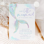 Invitación Sirena Primer Cumpleaños Fiesta De Sirena De Mar<br><div class="desc">Sirena 1er cumpleaños Invitación a la fiesta de sirena en el mar Todos los diseños son © PIXEL PERFECTION FIESTA LTD</div>