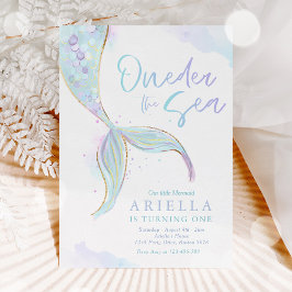 Invitación Sirena Primera Fiesta de Cumpleaños ONE der The Se