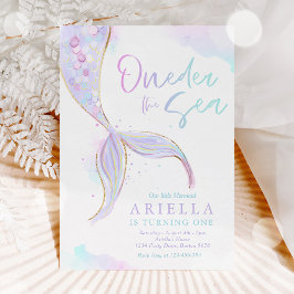 Invitación Sirena Primera Fiesta de Cumpleaños ONE der The Se