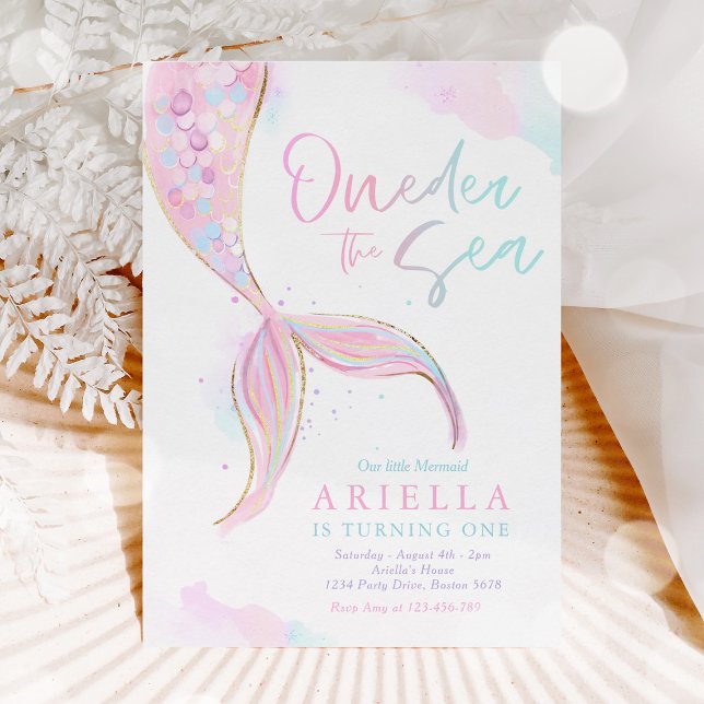 Invitación Sirena Primera Fiesta de Cumpleaños ONE der The Se (Subido por el creador)
