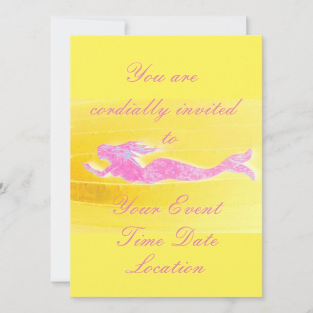 Invitación sirena rosa (Anverso)