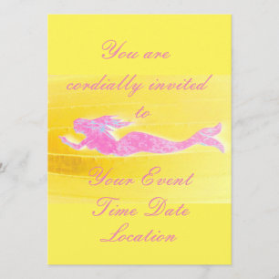 Invitación sirena rosa