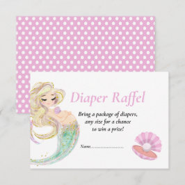 Invitación Sirena Rosa Diape Raffel para Baby Shower de lunar