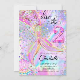 Invitación Sirena se sumerge en la fiesta de cumpleaños númer