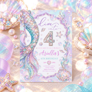 Invitación Sirena se sumerge en un caprichoso cuarto cumpleañ