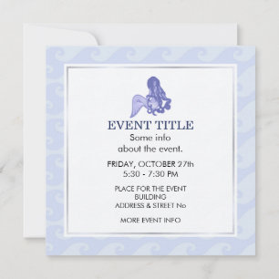 Invitación Sirena sentada azul