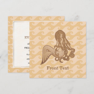 Invitación Sirena sentada beige