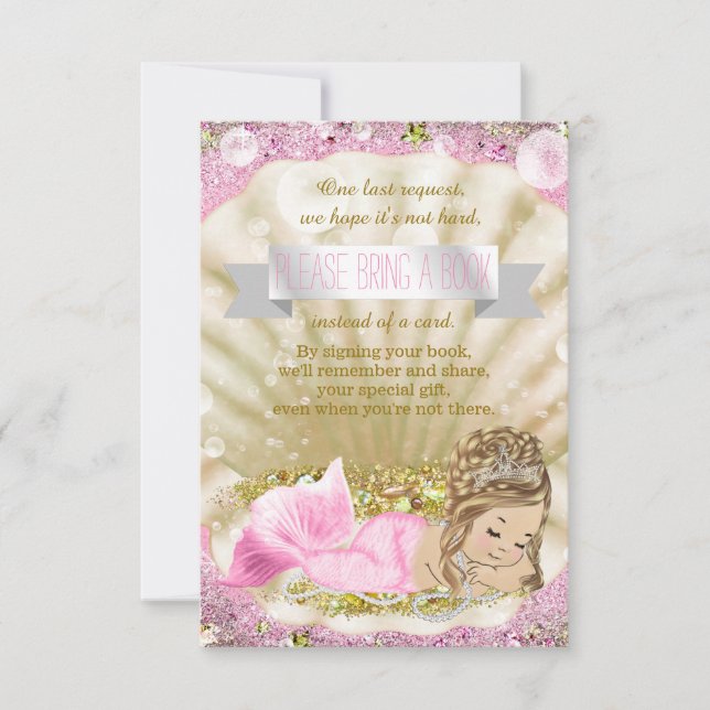 Invitación Sirena trae un libro de inserción en Baby Shower (Anverso)