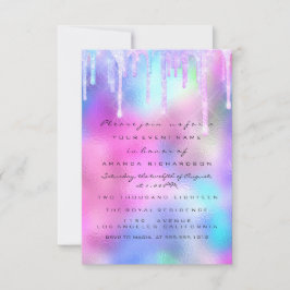 Invitación Sirena unicornio despoja a Holographic Heels Purp