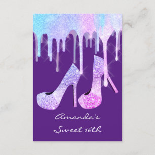 Invitación Sirena unicornio despoja a Holographic Heels Purp