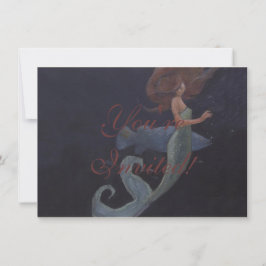 Invitación Sirena y peces azules