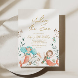 Invitación Sirenas Lindas Bajo el Mar