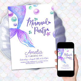 Invitación Sirenas navegan bajo la fiesta de cumpleaños del m