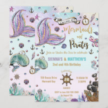 Sirenas y gemelos piratas Cumpleaños bajo el mar