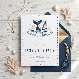 Invitación Sirenas y Matrimonio Fiesta de Soltera del Soltero