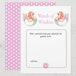 Invitación Sirenita Baby Shower. La sabiduría rosada bajo el 