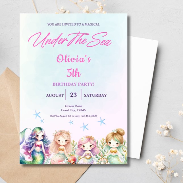Invitación Sirenita Bajo El Mar Magico Chica Del Partido Cump (Subido por el creador)