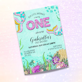 Invitación Sirenita cumple 1° cumpleaños