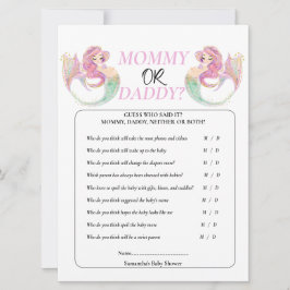 Invitación Sirenita de Baby Shower bajo el mar. Chica