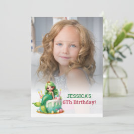 Invitación Sirenita mágica purpurina Foto de cumpleaños 6