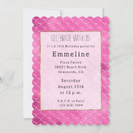 Invitación Sirenita Rosa bonito