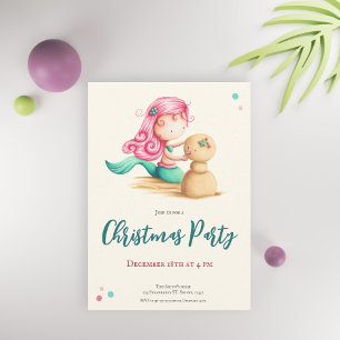 Invitación Sirenita tropical de verano en los Navidades de pl
