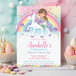 Invitación Sirenita y cumpleaños del arcoiris de Unicornio<br><div class="desc">La fantástica Sirena y la invitación a la fiesta de cumpleaños Unicornio, con un unicornio arcoiris y una encantadora sirena de pelo castaño claro / rubio oscuro. Personalice esta impresionante invitación a la fiesta de Mermaid y Unicorn con los detalles de su fiesta de forma fácil y rápida, simplemente pulse...</div>