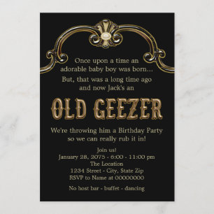 Invitación Sirve a la fiesta de cumpleaños del viejo Geezer