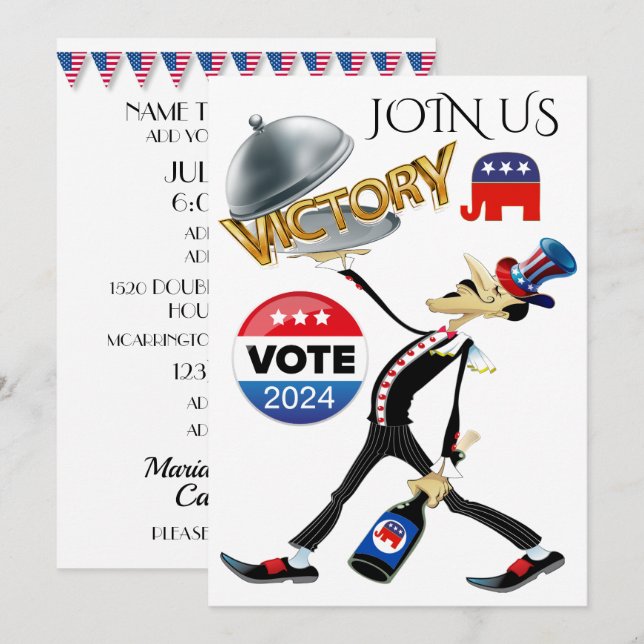 Invitación Sirviendo a la victoria electoral versión republic (Anverso / Reverso)