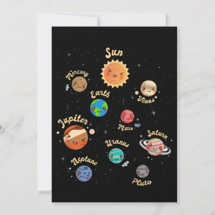 Invitación Sistema solar planea conocimiento infantil espacio