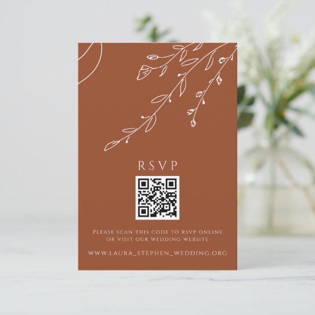 Invitación Sitio web de Boda de código QR en línea de Terraco (Anverso de pie)