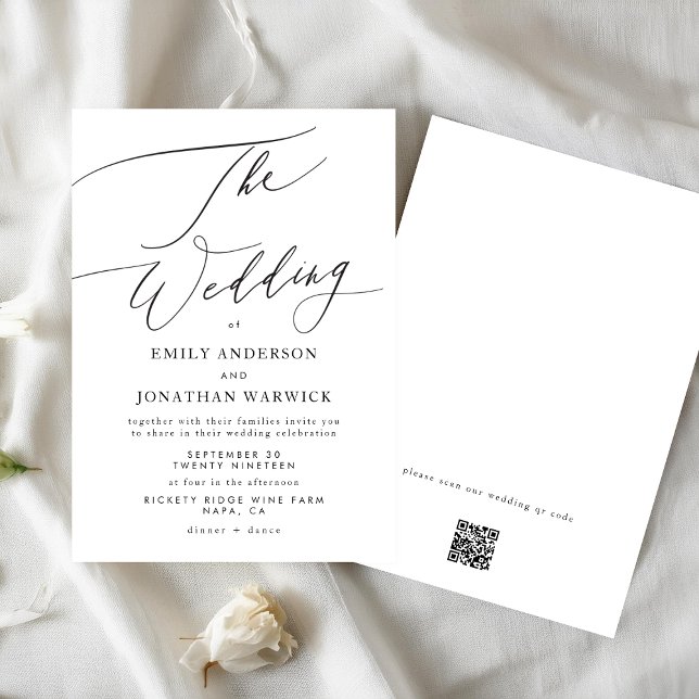 Invitación Sitio web de Boda de CÓDIGO QR simple y blanco mod (Subido por el creador)