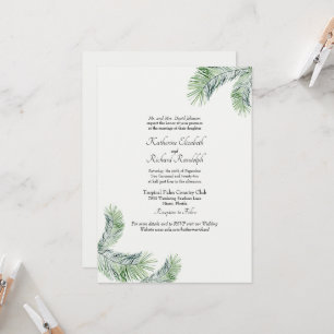 Invitación Sitio web de boda de Palma Tropical Mint Un lugar