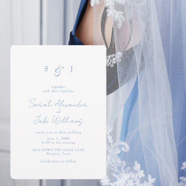 Invitación Sitio web de boda redondeado de texto azul océano  (Subido por el creador)