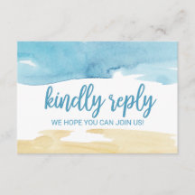 Sitio web de bodas de arena y mar con acuarela RSV