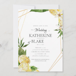 Invitación Sitio web de Bodas tropicales de Lemons