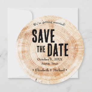 Invitación Sitio web de código QR de Rustic Wood Boda Guardar