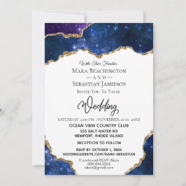 Invitación *~* Sitio web de RSVP - Boda AGATE Blue AR13