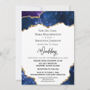 Invitación *~* Sitio web de RSVP - Boda AGATE Blue AR13