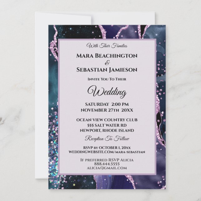 Invitación *~* Sitio web de RSVP - Boda de las Estrellas de P (Anverso)