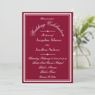 Invitación Sitio web de RSVP Email Burgundy Boda
