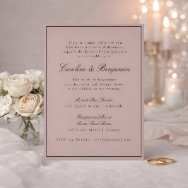 Invitación Sitio Web Formal Classic Border Script Mauve Boda