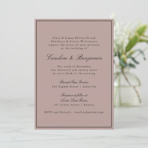 Invitación Sitio Web Formal Classic Border Script Mauve Boda