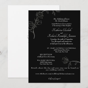 Invitación Sitio web formal de boda con contorno de jazmín ne